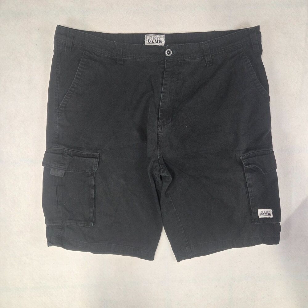 Pro Club Cargo Shorts Mens Size 46 Black Heavyweight Relaxed Baggy